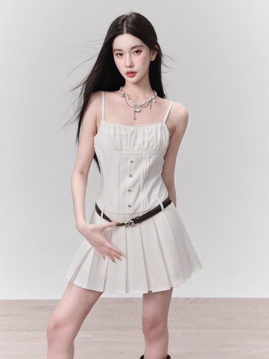 fragileheart Fragile Store "Seven-Day Confession" Sweet and Cool Hot Sister White Dress Temperament School Sister New Style Dress