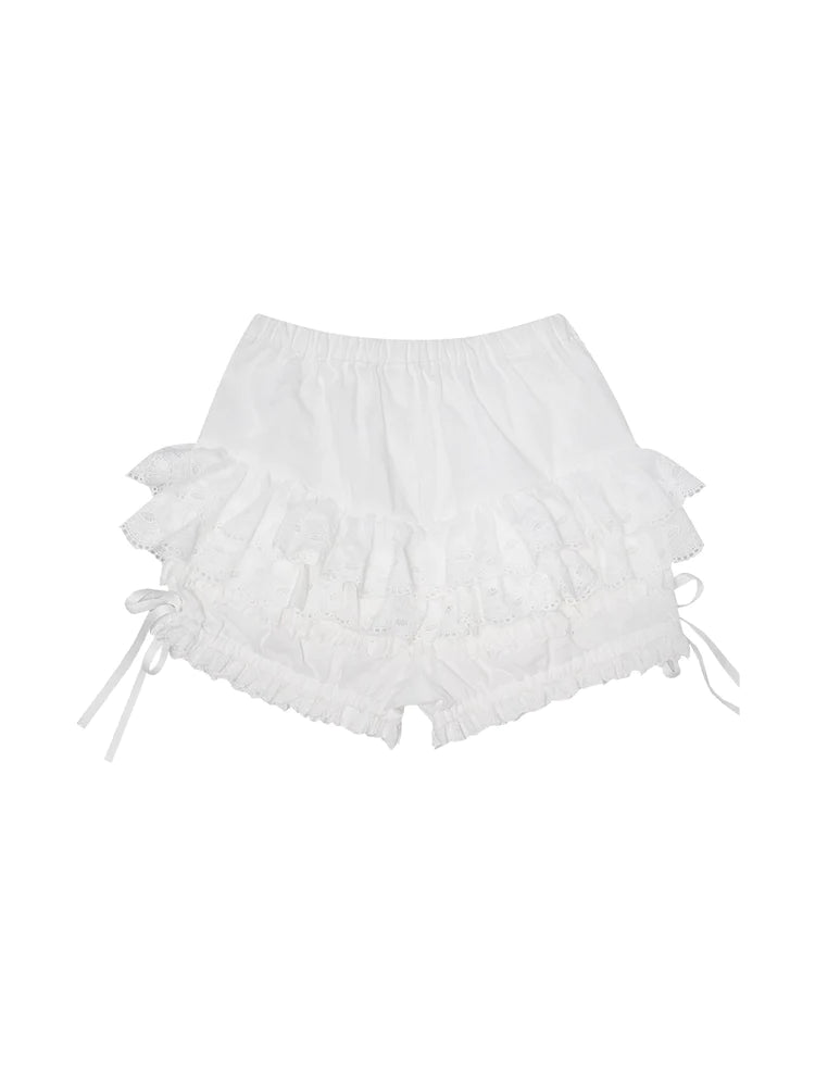 Lace Ribbon Bubble Shorts