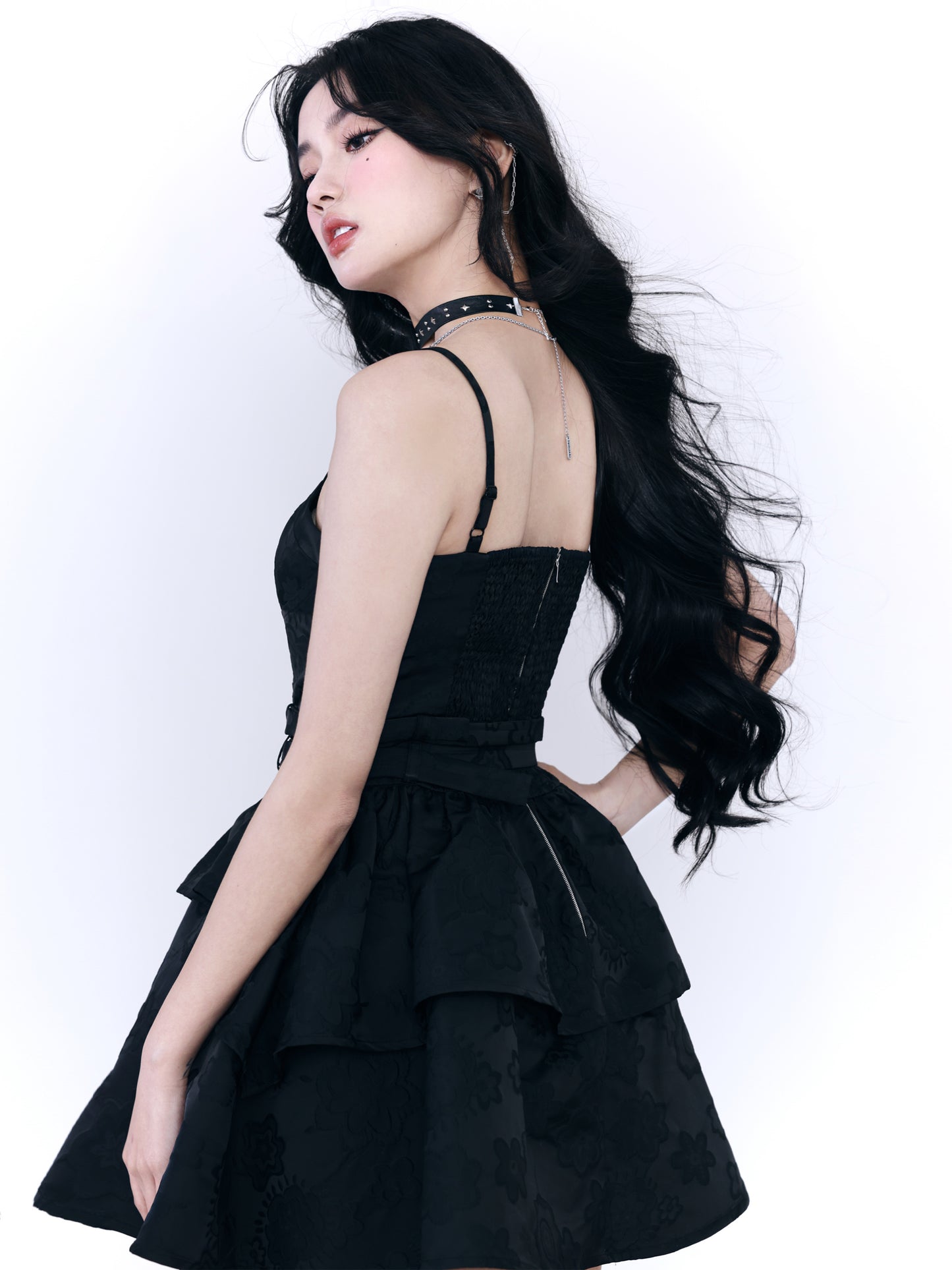 fragileheart Fragile Store Rock Sweetheart Princess Sling Dress Spicy Black Date Battle Skirt