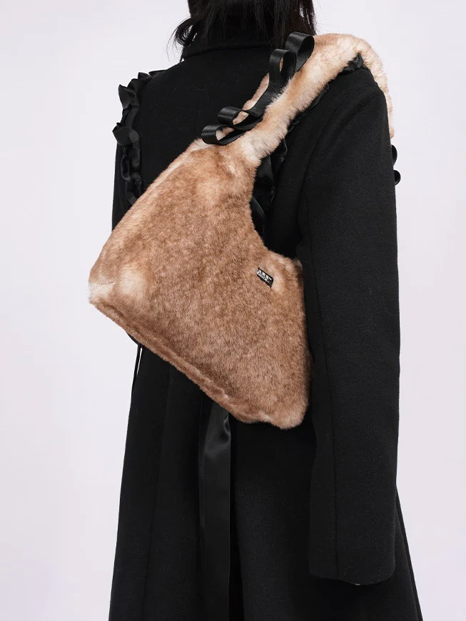 Y2K One-Shoulder Fur Bag