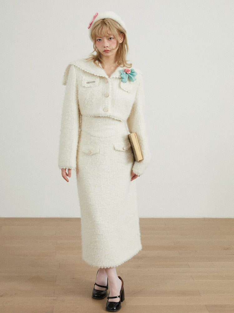 Wool Fragrance Short Jacket & Skirt