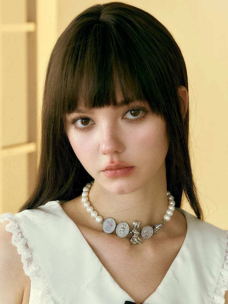 Bunny Combination Pearl Chocker- Outfit Inspo