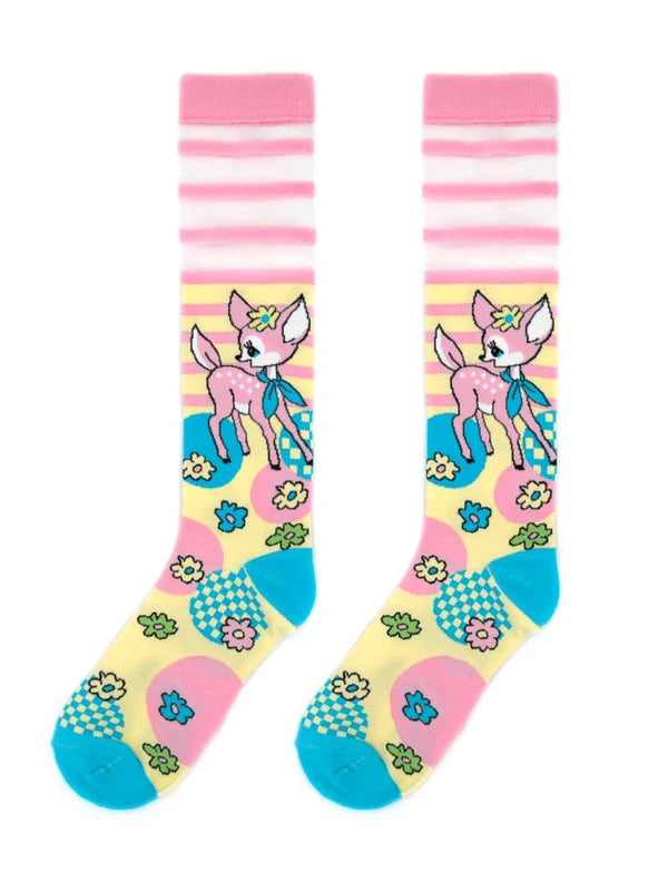 Striped Flowers Color Socks