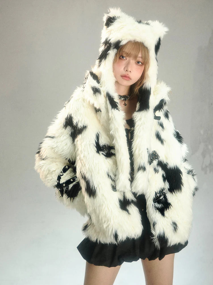 Rivet Eco-Friendly Fur Furry Short Jacket