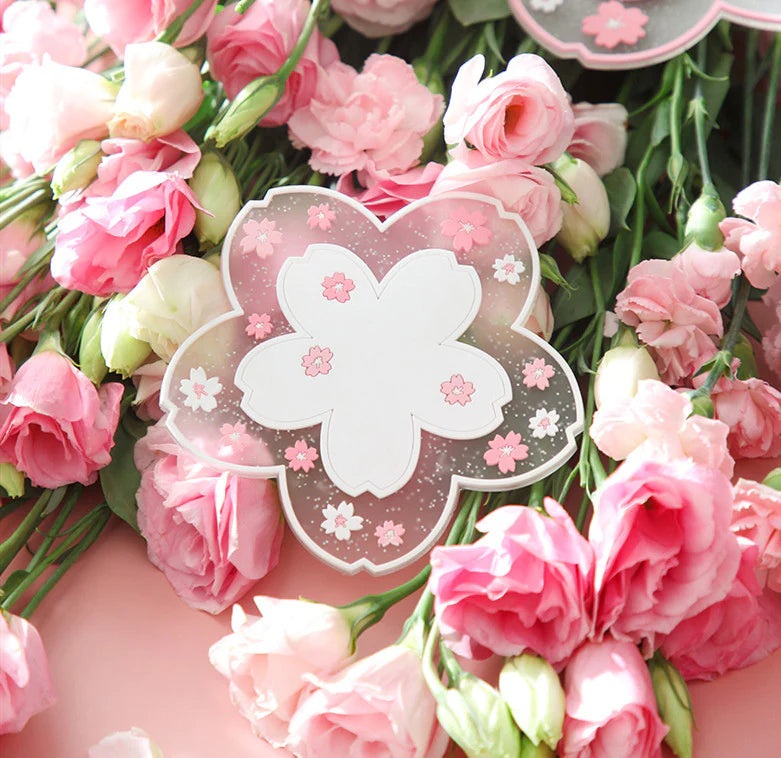 Kawaii Sakura Flowers Cup Mat