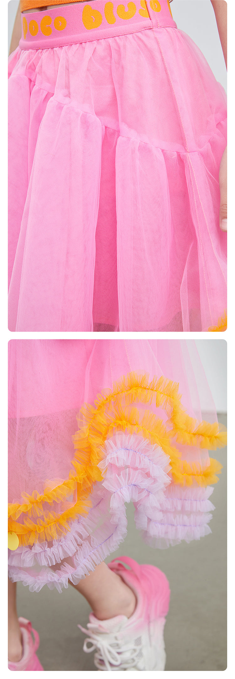 pocoblush Original Design Dreamy Tulle Half Skirt, 2024 Spring/Summer Collection for Girls, Princess Mesh Skirt