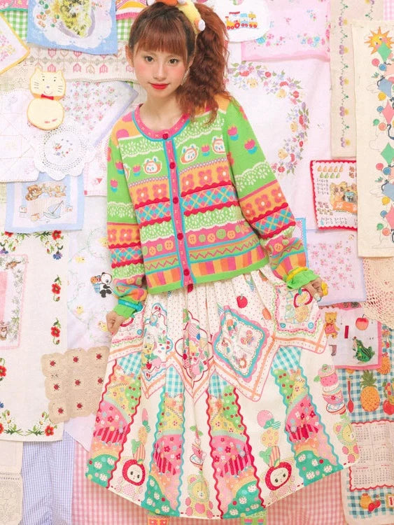 Handkerchief Print Gather Skirt- Outfits Aesthetic