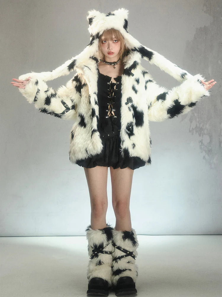 Rivet Eco-Friendly Fur Furry Short Jacket