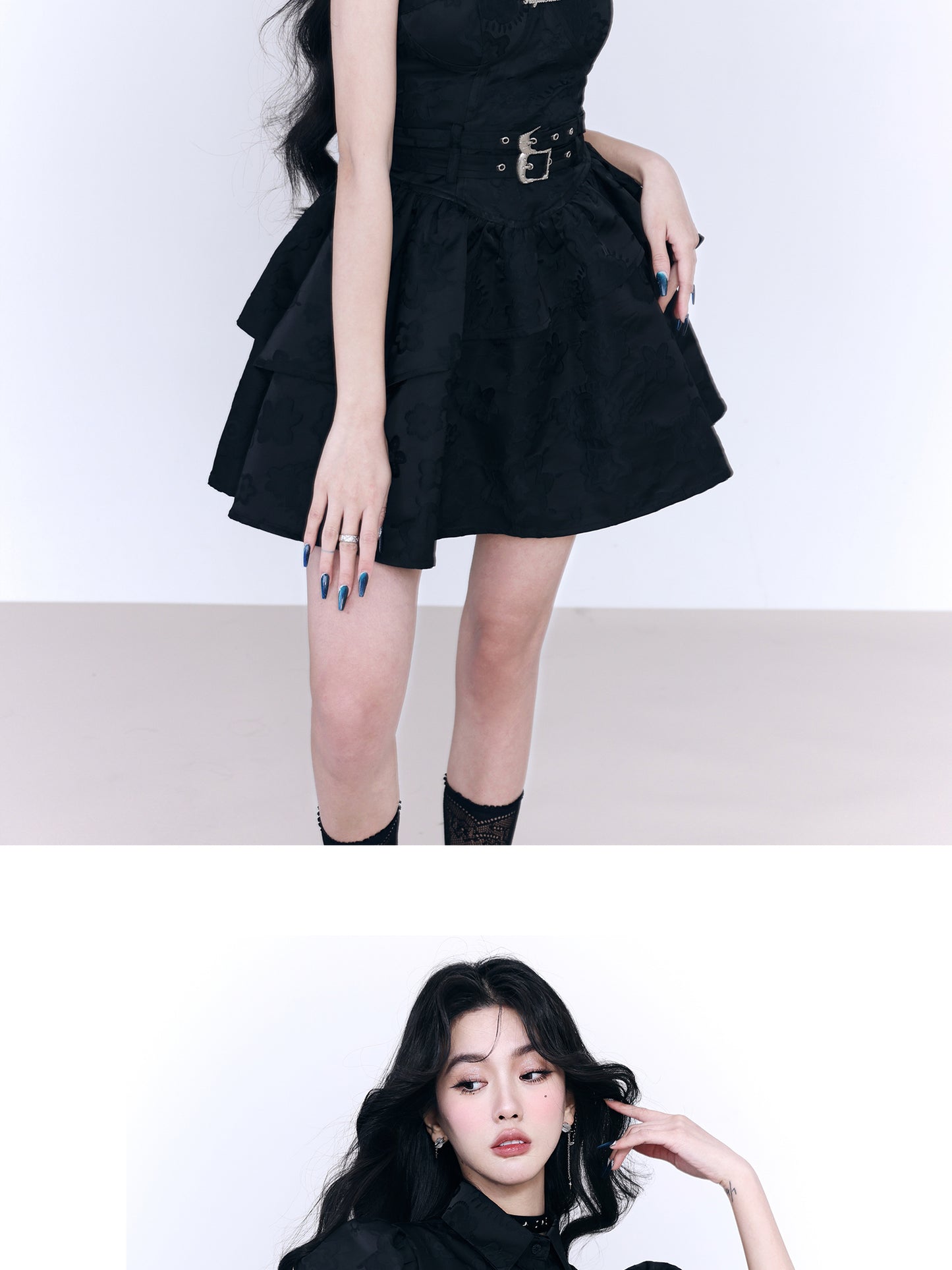 fragileheart Fragile Store Rock Sweetheart Princess Sling Dress Spicy Black Date Battle Skirt