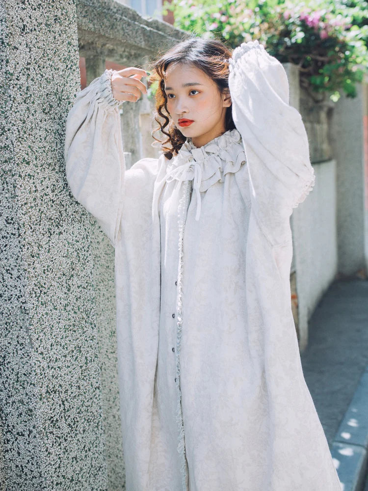 French Girl Loose Lace Cotton Linen Dress