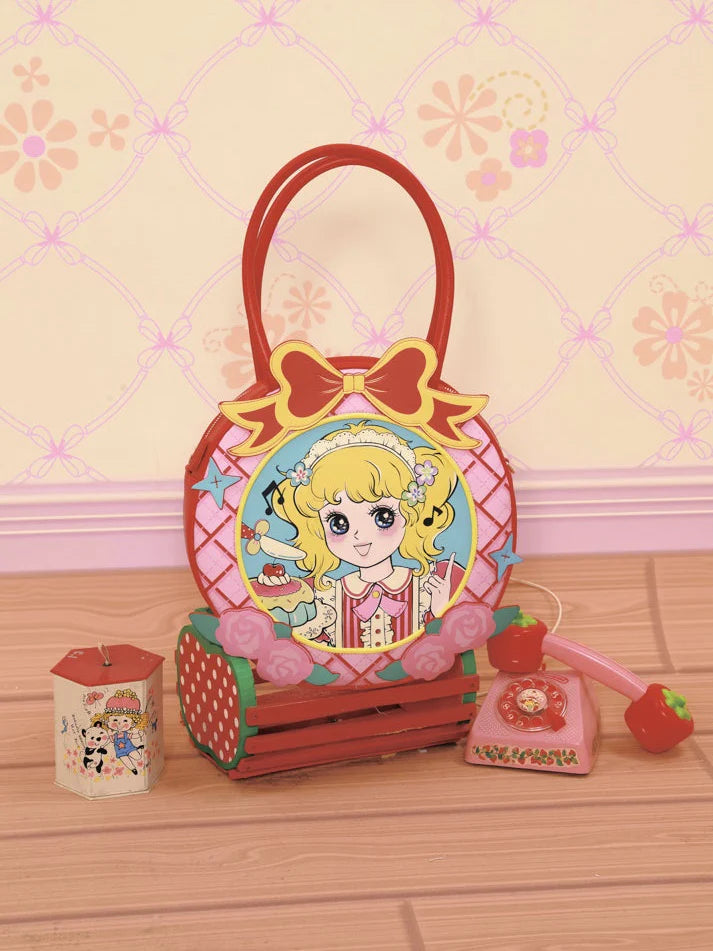 Girl Printing Shoulder Round Bag- Simple Outfits