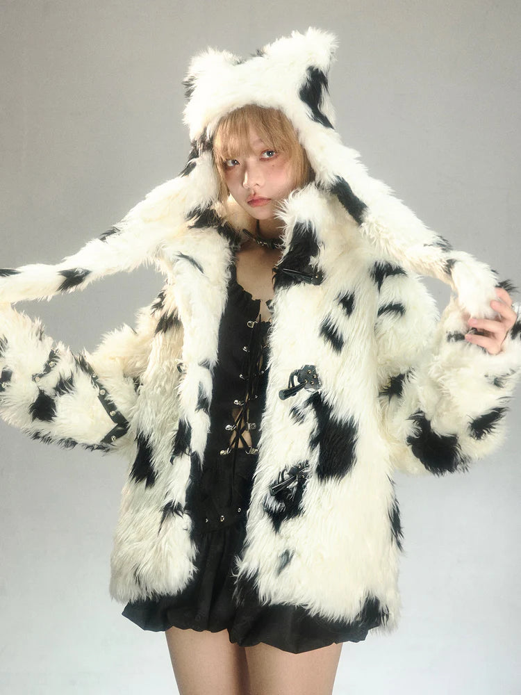 Rivet Eco-Friendly Fur Furry Short Jacket