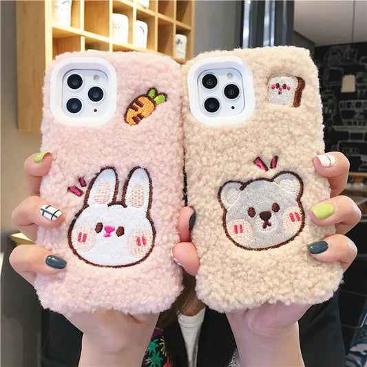 Lovely Bear and Rabbit Phone Case for iPhone