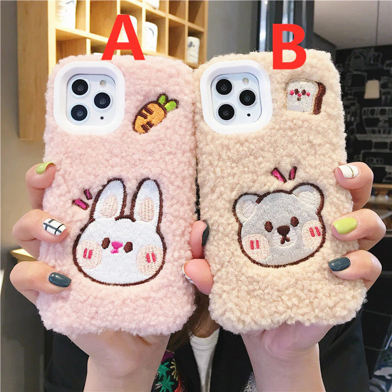 Lovely Bear and Rabbit Phone Case for iPhone