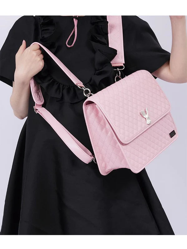 Black &amp; Pink Stitching Backpack