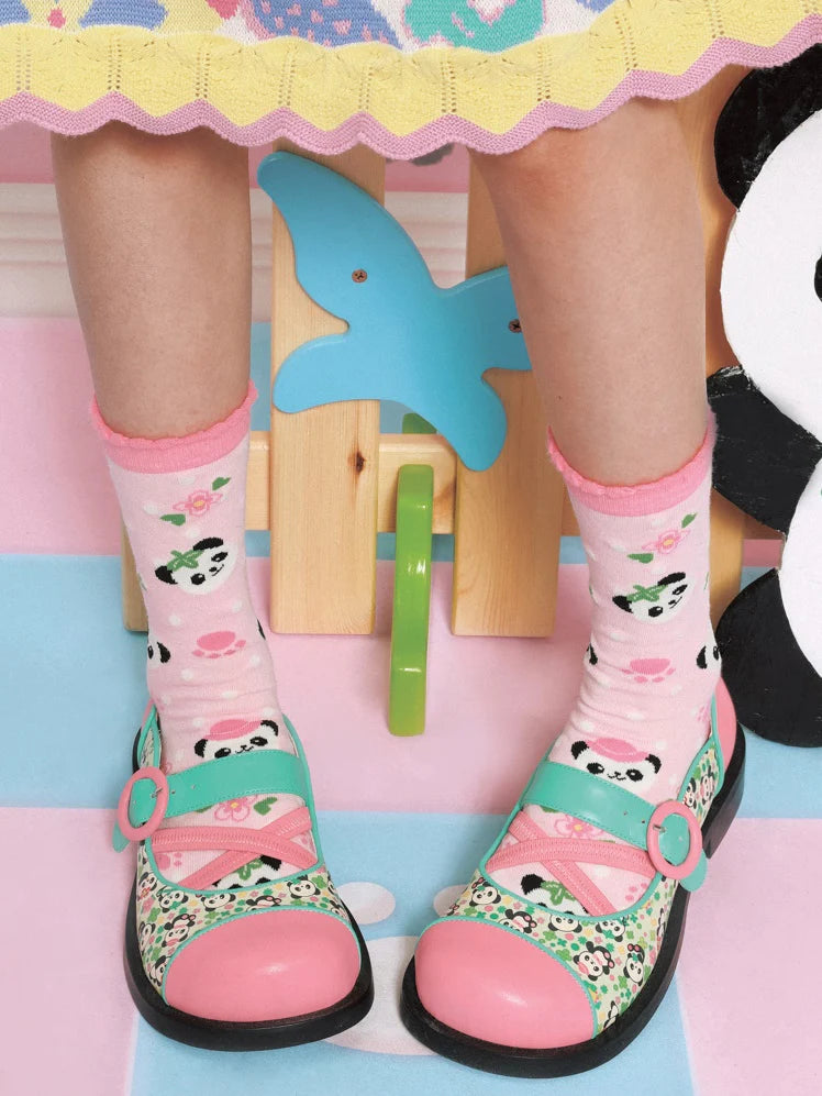 Cartoon Colorful Panda Mid-calf Socks Set- Outfits Aesthetic