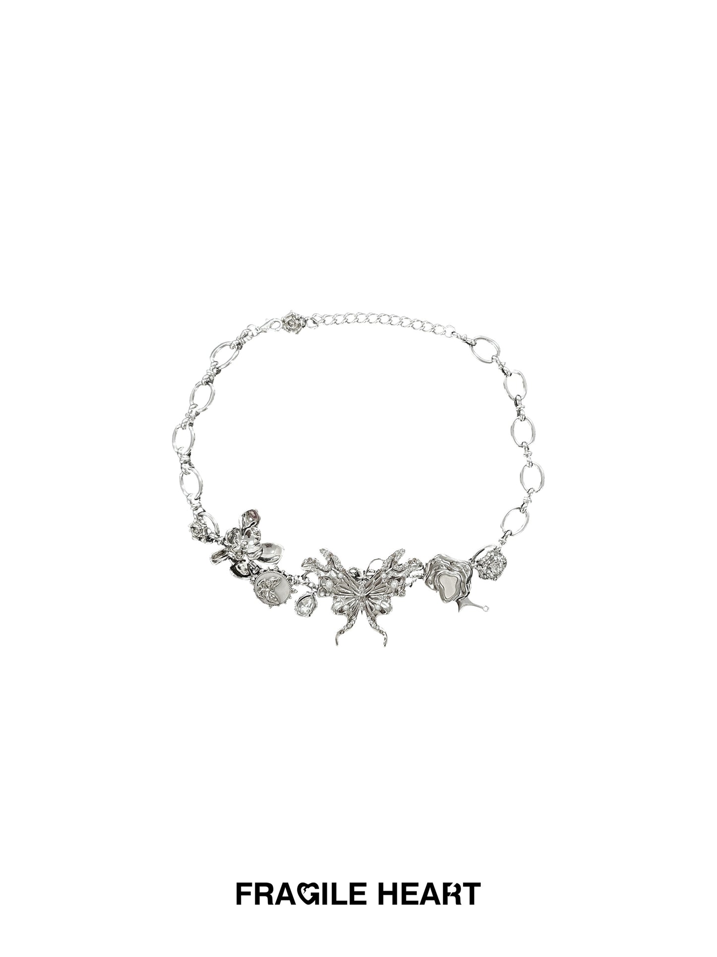 fragileheart Fragile Store · Weightless Butterfly Original Design Retro Metal Choker Sweet and Cool Necklace