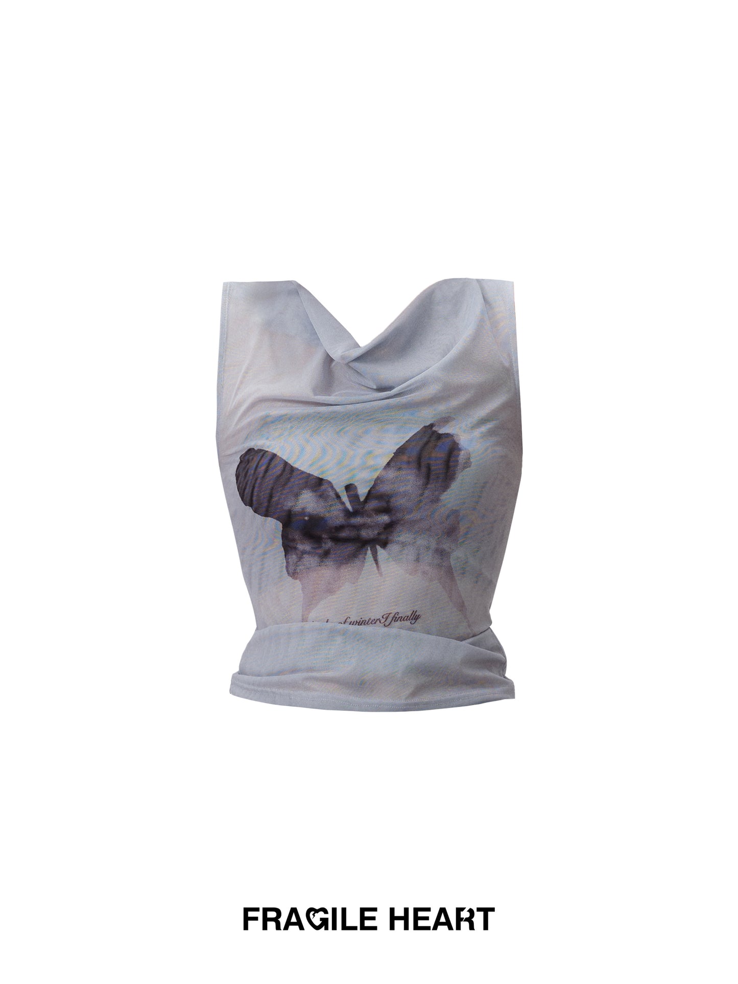 fragileheart Frequency of Lovesickness Butterfly Printed T-shirt Sweet and Spicy Unique V-neck Top