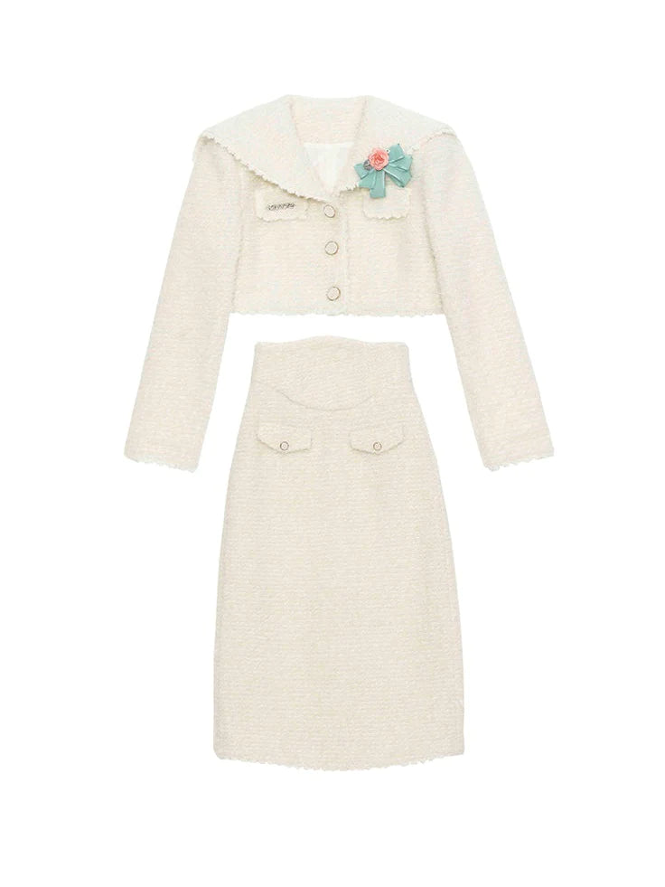 Wool Fragrance Short Jacket & Skirt