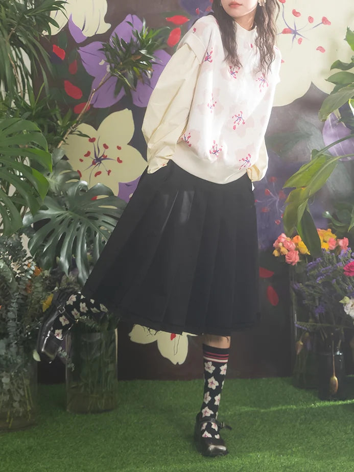 Sakura Jacquard Socks- Outfits Aesthetic