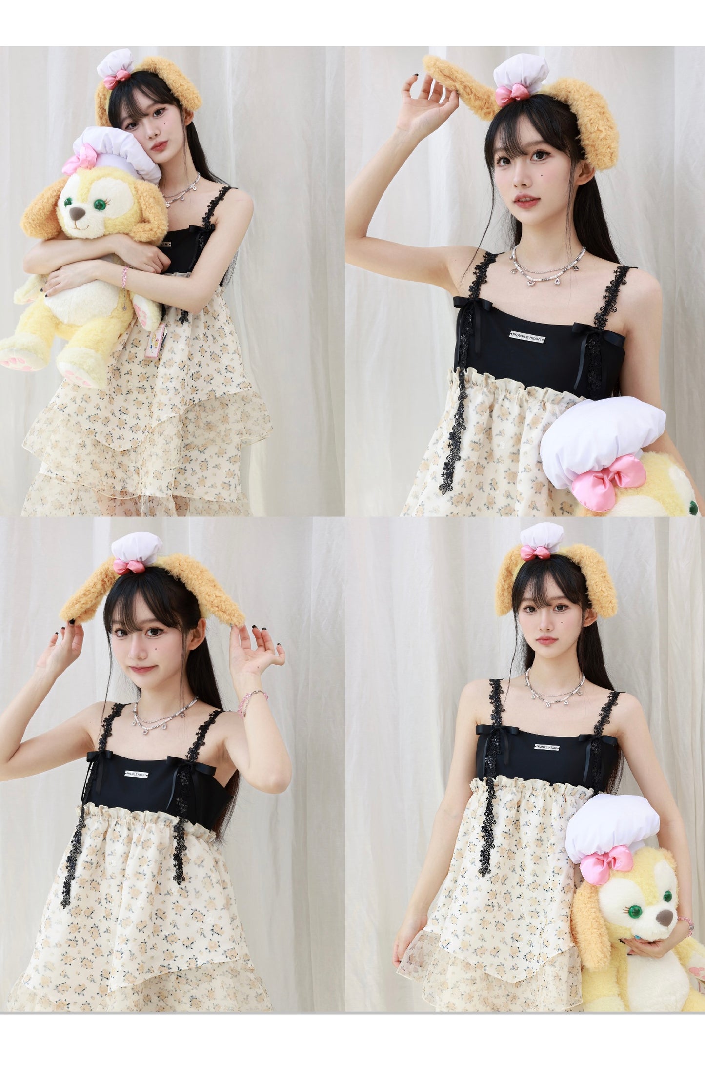 Amber Tea" - Inspired by Kong Xueer - Original sweet spaghetti strap princess puff dress.