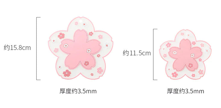 Kawaii Sakura Flowers Cup Mat