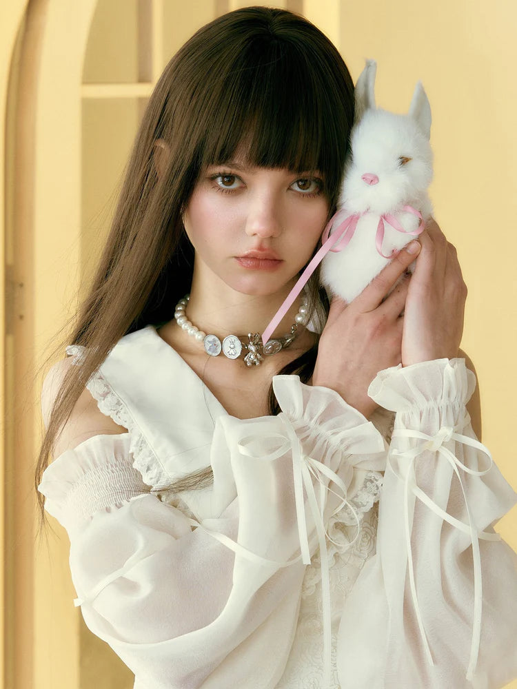 Bunny Combination Pearl Chocker- Outfit Inspo