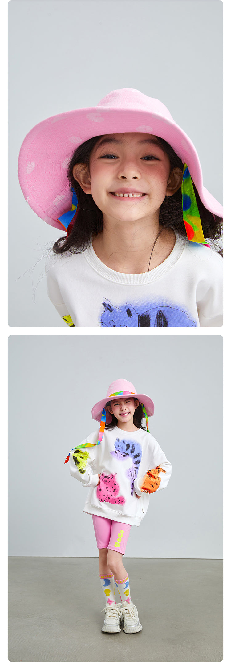 pocoblush Original Design Gradient Jacquard Ribbon Fisherman Hat 2024 New Spring/Summer Sun Protection Girls Sun Hat