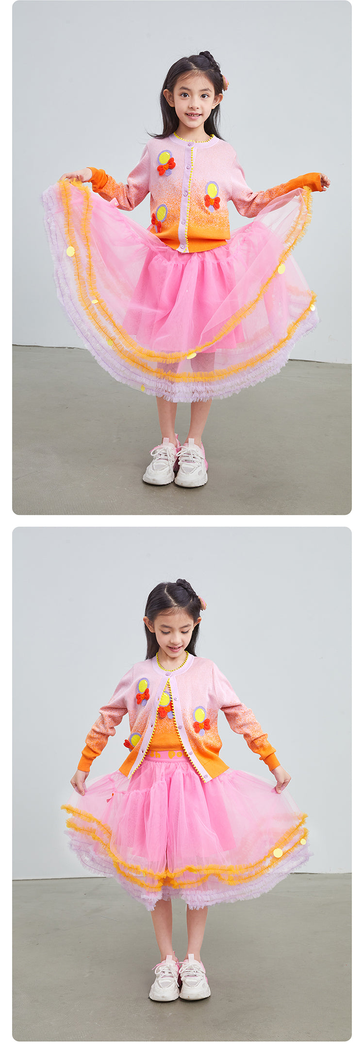 pocoblush Original Design Dreamy Tulle Half Skirt, 2024 Spring/Summer Collection for Girls, Princess Mesh Skirt