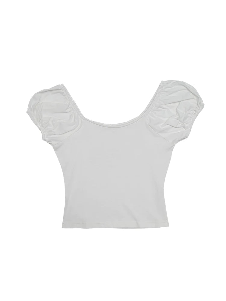 Angel Cat & Bunny Bow Round Neck T-shirt