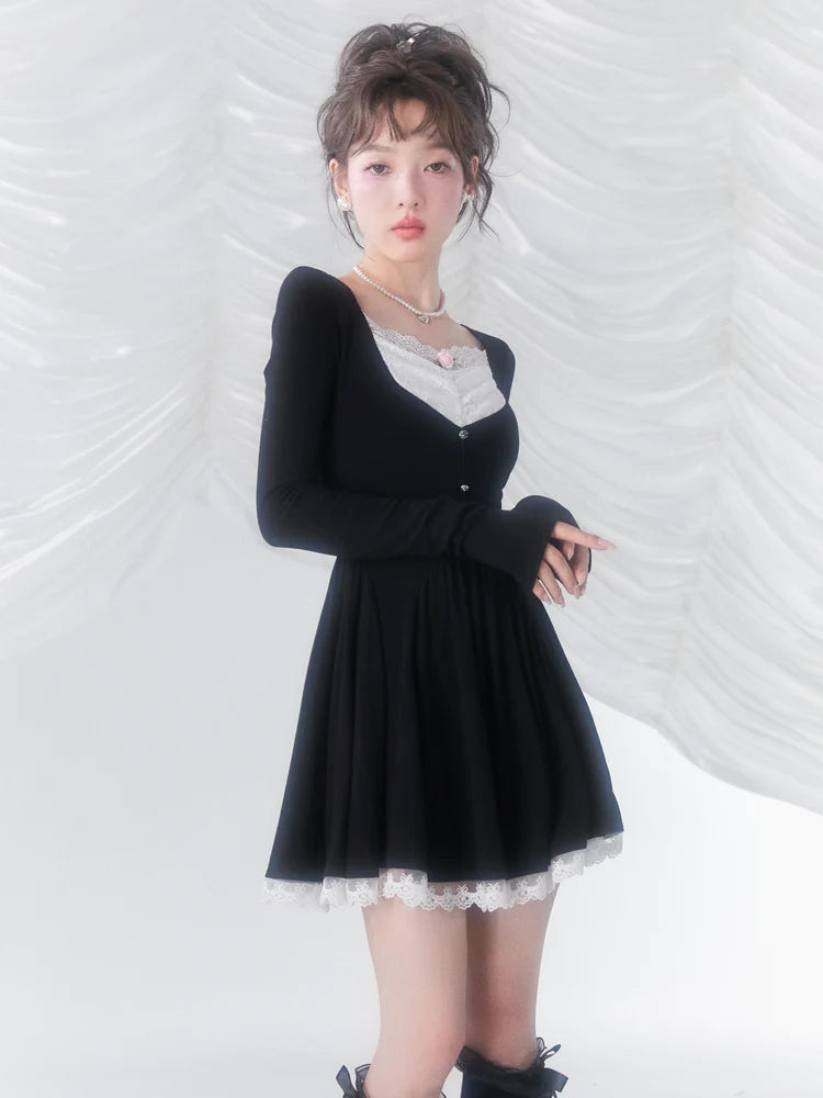 Lace A-Line Short Dress