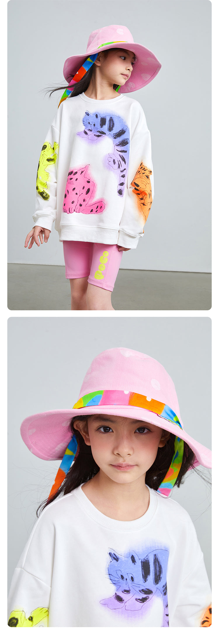 pocoblush Original Design Gradient Jacquard Ribbon Fisherman Hat 2024 New Spring/Summer Sun Protection Girls Sun Hat