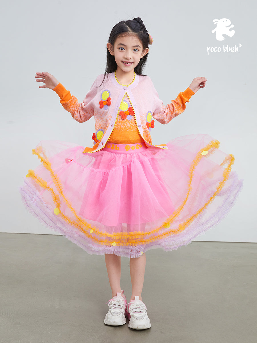 pocoblush Original Design Dreamy Tulle Half Skirt, 2024 Spring/Summer Collection for Girls, Princess Mesh Skirt