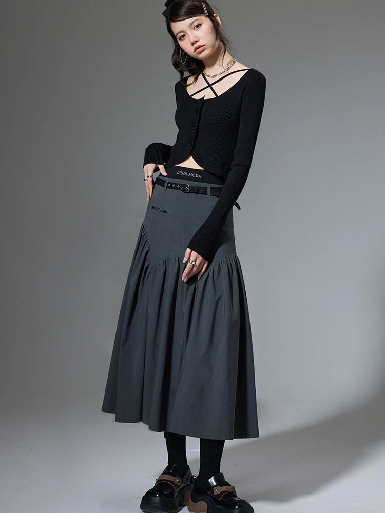 Double Waist Stitching Embroidered Skirt