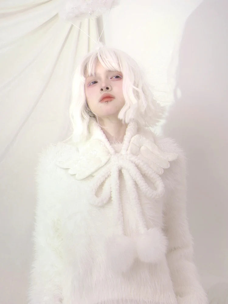 Plush Angel Wings Neck Scarf