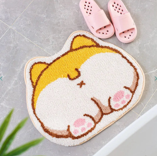 Shiba Snuggles Fluffy Shiba Inu Bum Non-Slip Mats