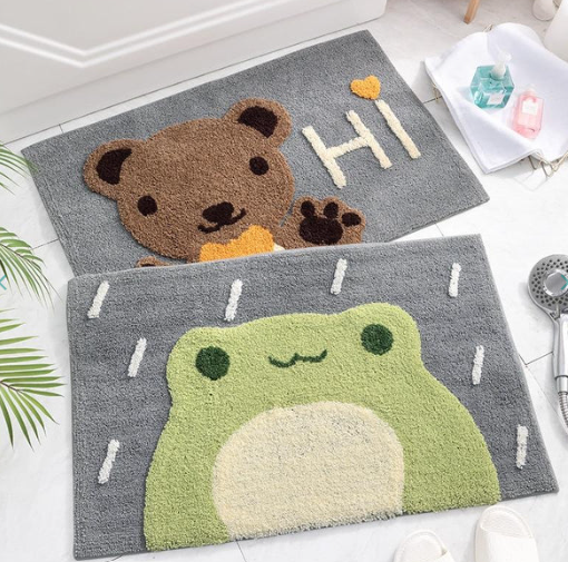 Cozy Bear Hug:  Kawaii Brown Paw Bear Bathroom Mat Collection