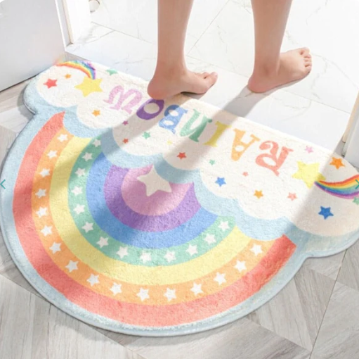 Celestial Comfort   Starry Cloud & Rainbow Non-Slip Bath Mat