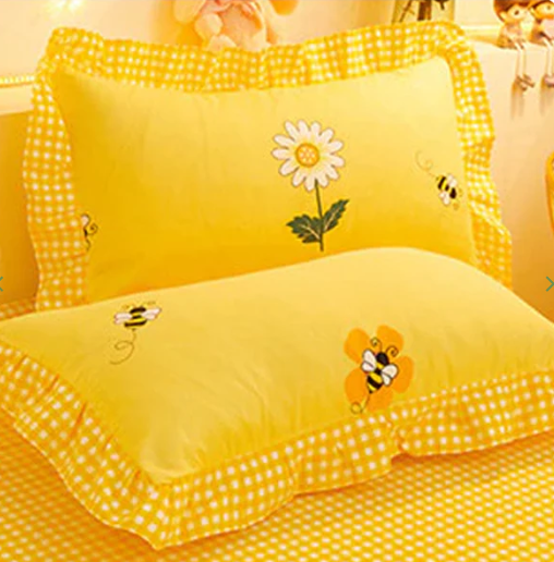 Yellow Floral Bedding Set Collection with Bed Sheet