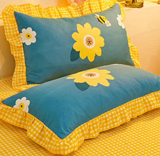 Yellow Floral Bedding Set Collection with Bed Sheet