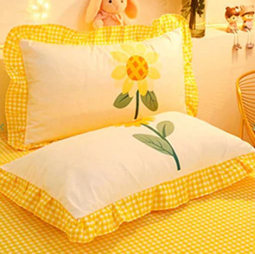 Yellow Floral Bedding Set Collection with Bed Sheet