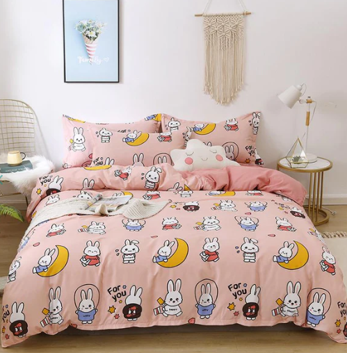 Adorable Bunny Print Bedding Set