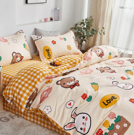 Adorable Bunny Print Bedding Set