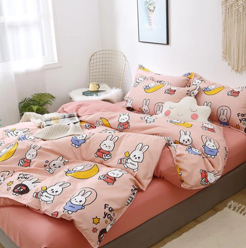 Adorable Bunny Print Bedding Set