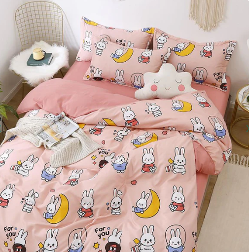 Adorable Bunny Print Bedding Set