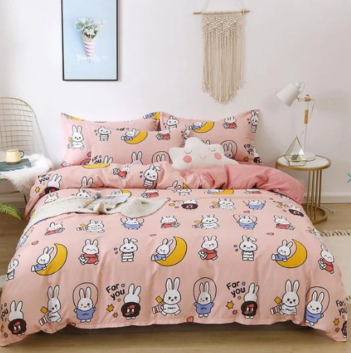 Adorable Bunny Print Bedding Set