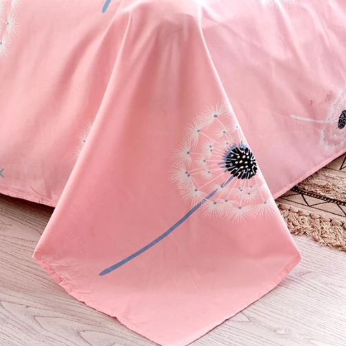 Floating on my Pink Dandelion Bedding Set