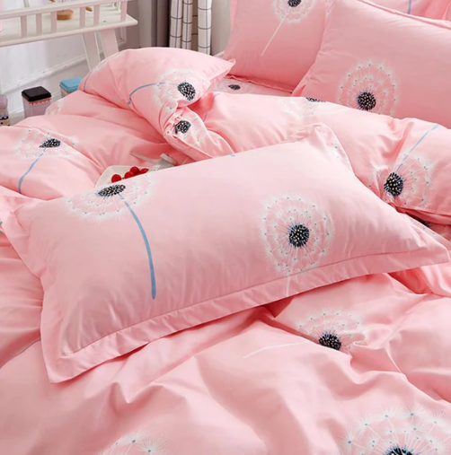 Floating on my Pink Dandelion Bedding Set