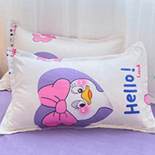 Cartoon Brown Bear and Purple Duck Bedding Sets