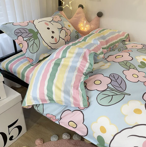 Bunny Loves Japanese Strawberries Bedding Set